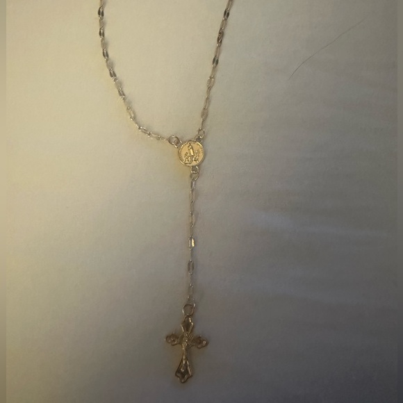 Gold & Cross rosary Necklace - Picture 2 of 4
